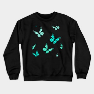 Light Blue Butterfly Pattern Crewneck Sweatshirt